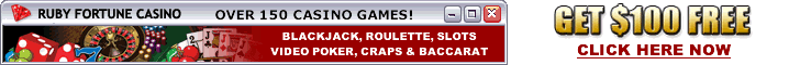 Play at Ruby Fortune Casino and get up to $100 free! 